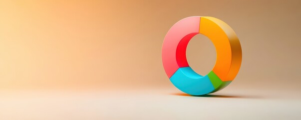 Obraz premium Self development habits concept. Colorful pie chart illustration on a simple background representing data visualization concepts.