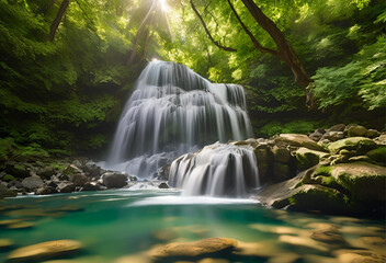 Obraz premium waterfall in the forest