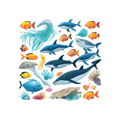Obraz premium Vector Illustrations of Plastic Pollution in the Environment