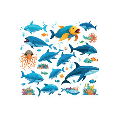 Vector Illustrations of Plastic Pollution in the Environment