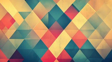 Vibrant geometric pattern featuring colorful triangles, perfect for modern design projects and artistic backgrounds.