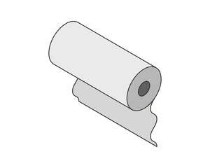 Textile roll vector icon. Paper tube illustration design for kitchen cleaning towel, carpet, scroll whatman, fabric.