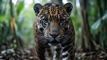 Obraz premium Majestic Jaguar in Lush Jungle Setting