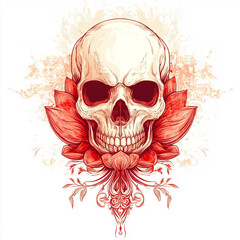 Skull and Lotus illustration