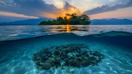 Serene Islands Under Natural Lighting at Sunset
