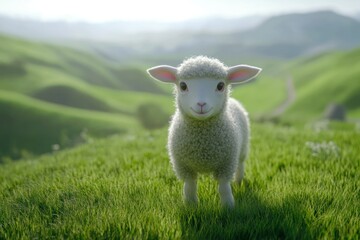 Obraz premium Lamb in Spring Meadow