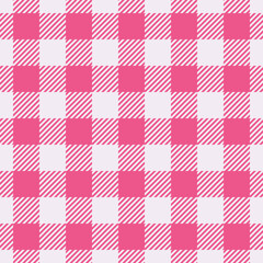 Outfit tartan check fabric, fibrous texture vector textile. Choice pattern background seamless plaid in white and pink colors.