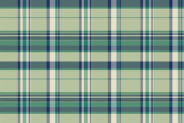 Long background vector check, picture plaid texture seamless. Suit tartan pattern textile fabric in pastel and mint colors.