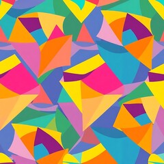 Abstract Geometric Pattern: A vibrant, dynamic pattern featuring a kaleidoscope of color and geometric shapes.