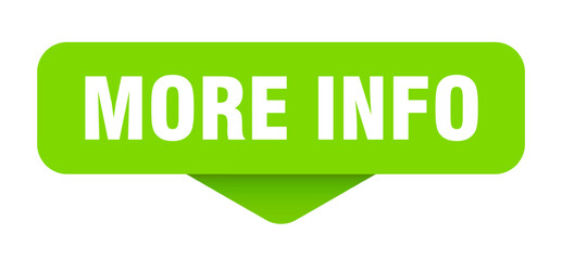 MORE INFO banner, button, sticker, sign