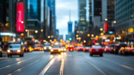 Urban Streets and Markets in City Skyline Scene