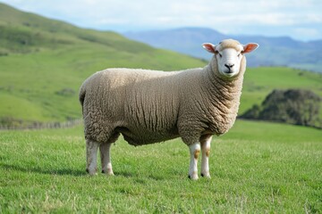 Obraz premium Sweet Lamb in Green Pasture