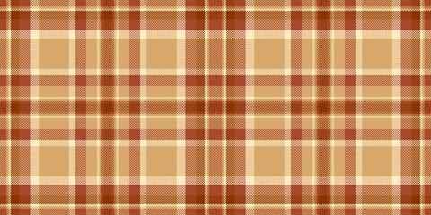 Cowboy vector textile fabric, 60s tartan seamless pattern. Salmon background texture check plaid in orange and light colors.