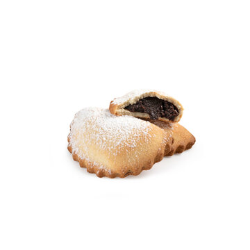 Sicilian Shortbread Sweet, Isolated on White Background &ndash; Traditional "Cassatella di Agira" traditional sweets from the Enna gastronomy, originating in the town of Agira.
