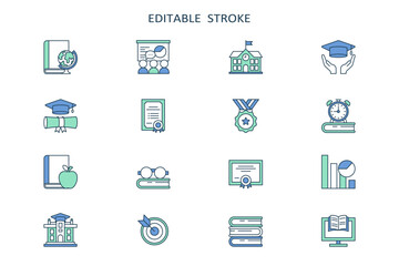 This vibrant RGB color icon collection represents special education, emphasizing the importance of accessibility and inclusive learning for students with diverse needs and abilities
