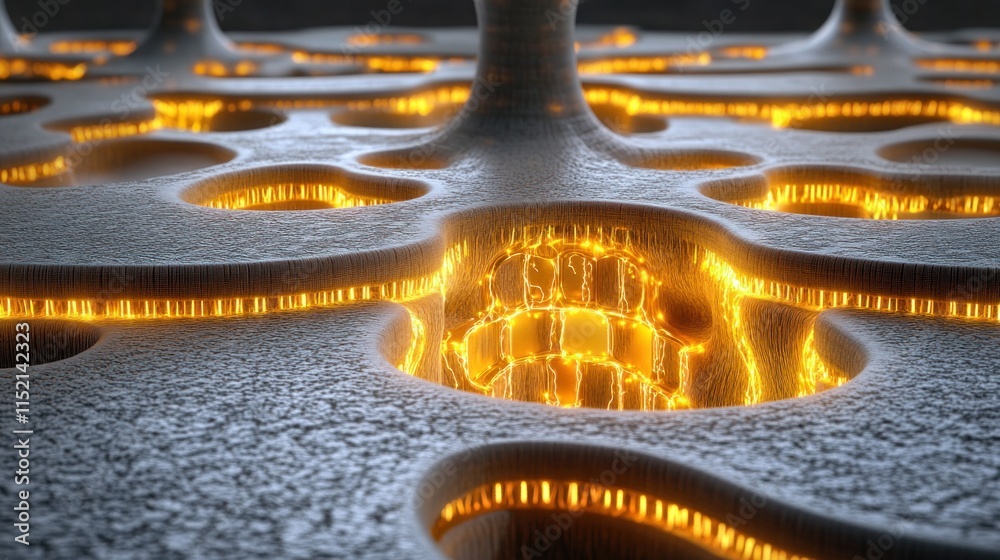 Canvas Prints abstract 3d render of glowing organic network structure.