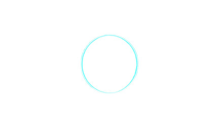 glowing cyan circle with a subtle gradient effect, centered on a simple white canvas for a clean and futuristic vibe