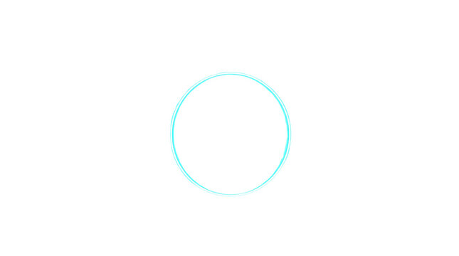 glowing cyan circle with a subtle gradient effect, centered on a simple white canvas for a clean and futuristic vibe