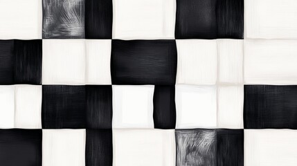 An irregular and textured checkerboard pattern seamlessly handdrawn A unique twist on classic check designs