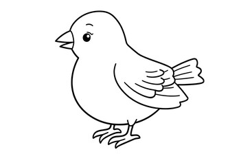 Fototapeta premium Cute cartoon line drawing of a bird