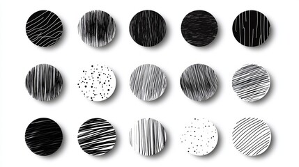 Handdrawn circular shapes in a trendy abstract black sketch design Includes round scribbles bubbles and graffitiinspired elements for a contemporary look
