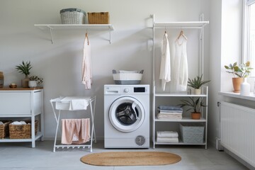 Modern minimalist laundry room.