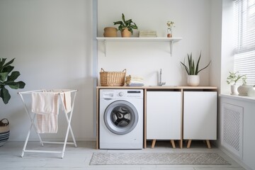 Modern minimalist laundry room.