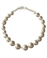 Obraz premium Elegant pearl necklace with alternating round beads, showcasing sophistication and timeless beauty.