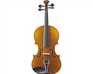 Obraz premium A beautifully crafted wooden violin showcasing intricate details and a rich amber hue, perfect for music lovers.