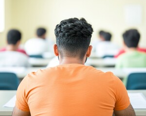 Focused Exam Preparation Young Professionals in a Classroom Setting