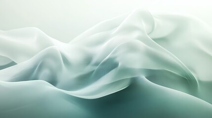 Obraz premium Abstract soft fabric texture, flowing gently in shades of white and blue, perfect for backgrounds or design projects.