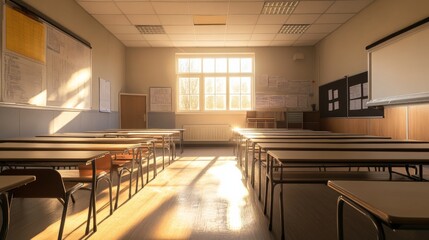 Bright Classroom with Natural Light and Technology Integration