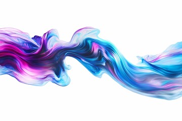Colorful Flowing Waves of Abstract Art in Pink and Blue Tones