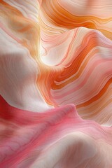 Flowing fabric with vibrant orange and pink patterns creates a warm and inviting texture perfect for home decor or fashion design projects