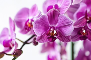 Fototapeta premium Purple Orchid: Beautiful and Graceful Flower Isolated on White Background