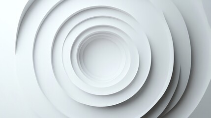 Abstract design featuring layered circular shapes in white, ideal for modern backgrounds or digital art projects.