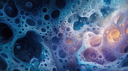 Abstract Cellular Structure Blue Purple Hues