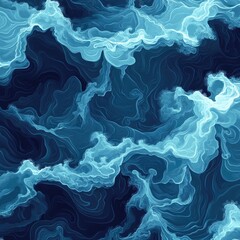 Obraz premium Abstract Blue Swirling Ocean Wave Pattern Design