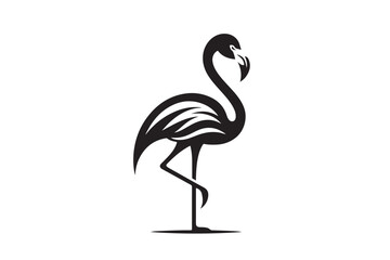 flamingo icon silhouette illustration with white background 1