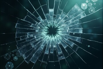 Obraz premium A symbolic image of shattered glass depicting the fragility of peace