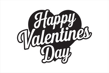 Happy Valentine's Day Typography Vector 