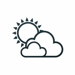 Sun and Cloud Vector Design.