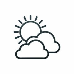 Sun and Cloud Vector Design.