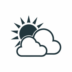 Sun and Cloud Vector Design.