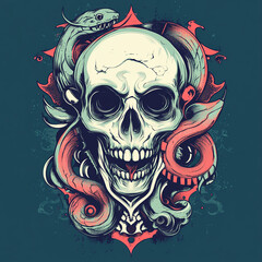 Skull and Snake Fore illustration