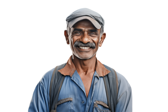 Indian men mechanic on transparent background png cutouts. Images for graphic designers. Image for flyers. Topics related to mechanic. Mechanic world. Job offer. Recruitment. India. Indian. Isolated.
