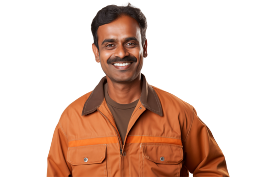 Indian men mechanic on transparent background png cutouts. Images for graphic designers. Image for flyers. Topics related to mechanic. Mechanic world. Job offer. Recruitment. India. Indian. Isolated.
