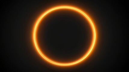 Obraz premium An abstract circular shape glowing in vibrant orange against a dark background, conveying warmth and energy.