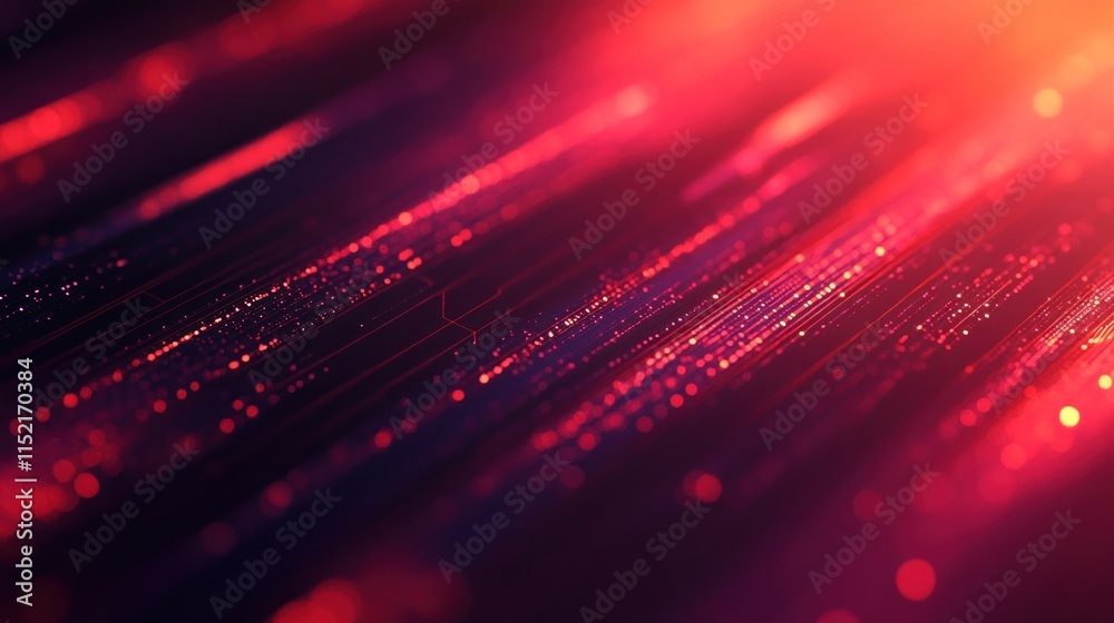Wall mural abstract red and black digital data stream background.
