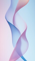 Abstract composition featuring pastel-colored waves flowing gracefully against a gradient background, creating a visually appealing and modern design